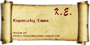 Kopeczky Emma névjegykártya