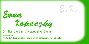 emma kopeczky business card